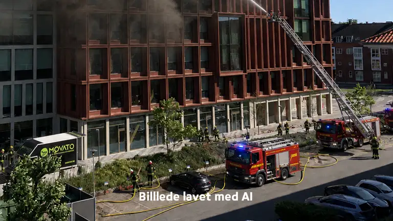 WoodHub der brænder