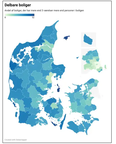 Et kort over delbbare boliger
